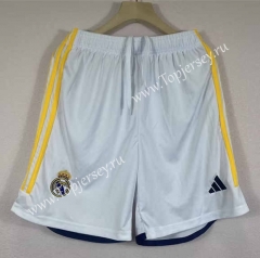 2023-2024 Real Madrid Home White Thailand Soccer Shorts-4563