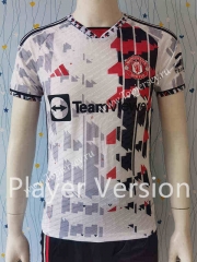 Player Version 2023-2024 Manchester United White&Red Thailand Training Jersey AAA-807