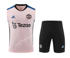 2023-2024 Manchester United Pink Thailand Soccer Vest Uniform-418