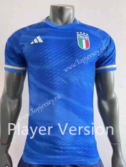 Player Version 2023-2024 Italy Home Blue Thailand Soccer Jersey AAA-518