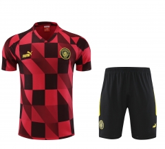 2023-2024 Manchester City Red&Black Thailand Training Soccer Uniform-4627