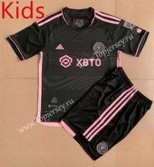 2023-2024 Inter Miami CF Away Black Kids/Youth Soccer Uniform-AY
