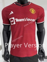 Player Version 2023-2024 Manchester United Home Red Thailand Soccer Jersey AAA-0871