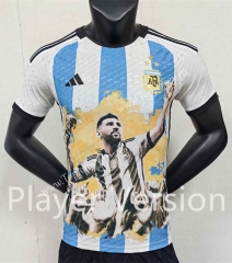 Player Version Argentina Champions Cup Version Blue&White Thailand Soccer Jersey AAA-888