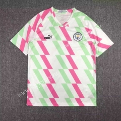 2023-2024 Manchester City White&Pink&Green Training Soccer Jersey AAA-417