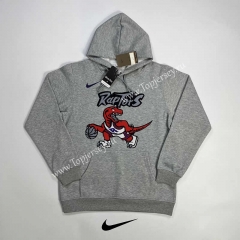 Toronto Raptors Gray Tracksuit Top With Hat-GDP