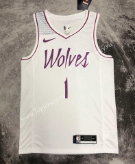 Minnesota Timberwolves White&Pink #1 NBA Jersey-311