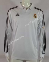 Retro Version 01-02 Real Madrid Home White LS Thailand Soccer Jersey AAA-503