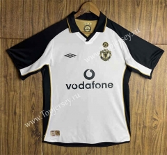 Retro Version 01-02 Manchester United White&Black Thailand Soccer Jersey AAA-SL