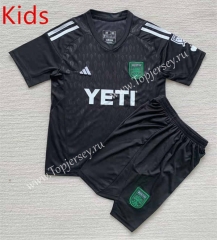 2023-2024 Austin FC Goalkeeper Black Kids/Youth Soccer Uniform-AY