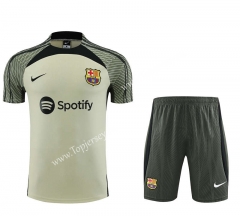 2023-2024 Barcelona Yellow&Green Thailand Training Soccer Uniform