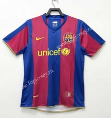 Retro Version 07-08 Barcelona Home Red&Blue Thailand Soccer Jersey AAA-811