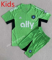 2023-2024 Charlotte FC Goalkeeper Green Kids/Youth Soccer Uniform-AY