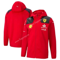 2023 Ferrary Red Formula One Racing Jacket With Hat