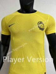 Player Version 2022-2023 Malaysia Home Yellow Thailand Soccer Jersey AAA-8407