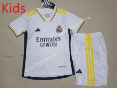 2023-2024 Real Madrid Home White Kids/Youth Soccer Uniform-507