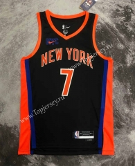 2023 City Version New York Knicks Black #7 NBA Jersey-311