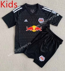 2023-2024 New York Red Bulls Goalkeeper Black Kids/Youth Soccer Uniform-AY