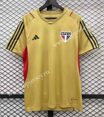 2023-2024 Sao Paulo Futebol Clube Gold Thailand Training Soccer Jersey AAA-7358