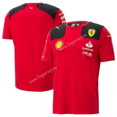2023 Ferrary Red Round Collar Formula One Racing Suit