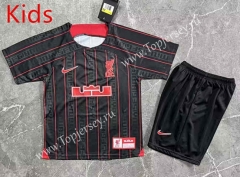 Joint Version 2023-2024 Liverpool Black&Red Kids/Youth Soccer Uniform-8975