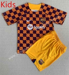 2023-2024 Barcelona Red&Orange Kid/Youth Soccer Uniform-AY