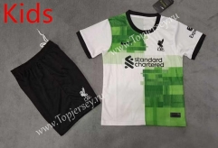 2023-2024 Liverpool Away White&Green Kids/Youth Soccer Uniform-8423