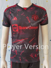 Player Version 2022-2023 Manchester United Black&Red Thailand Training Jersey AAA-807