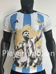 Player Version 2023-2024 Special Version Argentina Blue&White Thailand Soccer Jersey AAA-817