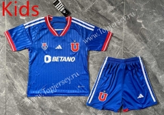 2023-2024 Universidad de Chile Home Blue Kids/Youth Soccer Uniform-GB