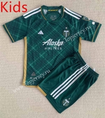 2023-2024 Portland Timbers Home Green Kids/Youth Soccer Uniform-AY