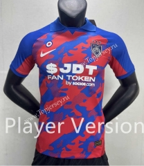 Player Version 2023-2024 Johor Darul Ta'zim Home Red&Blue Thailand Soccer Jersey AAA-888
