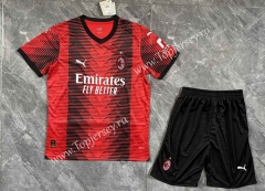 2023-2024 AC Milan 4th Away Red&Black Soccer Uniform-GB