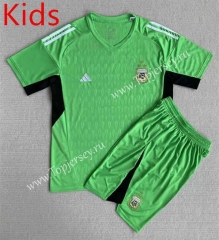 (3 Stars) 2022-2023 Argentina Goalkeeper Green Kids/Youth Soccer Uniform-AY