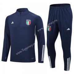 2023-2024 Italy Royal Blue Thailand Soccer Tracksuit -411