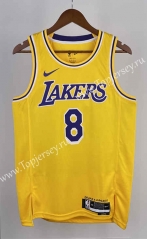 2023 Round Collar Los Angeles Lakers Yellow #8 NBA Jersey-311