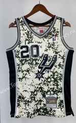 Hot-press Retro Version San Antonio Spurs Camouflage #20 NBA Jersey-311