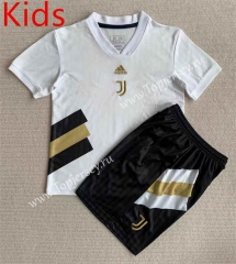 Retro Version Juventus White Kids/Youth Soccer Uniform-AY