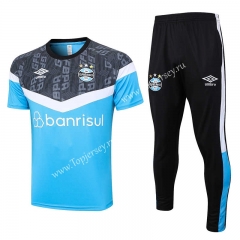 2022-2023 Grêmio FBPA Light Blue Short Sleeve Thailand Soccer Tracksuit-815