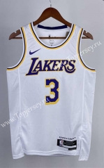 2023 Round Collar Los Angeles Lakers White #3 NBA Jersey-311