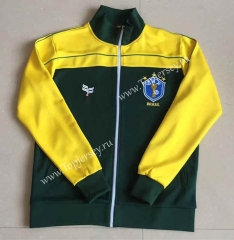 Retro Version 1982 Brazil Yellow&Green Thailand Soccer Jacket-9171