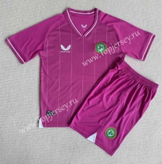 2023-2024 Ireland Goalkeeper Pink&Purple Soccer Uniform-AY