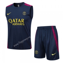 2023-2024 Paris SG Royal Blue Thailand Soccer Vest Uniform -815