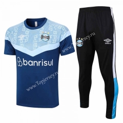 2023-2024 Grêmio FBPA Light Blue Short Sleeve Thailand Soccer Tracksuit-815