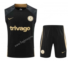 2023-2024 Chelsea Black Thailand Soccer Vest Uniform-4627