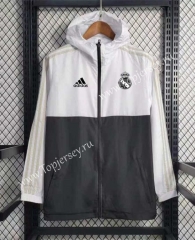2023-2024 Real Madrid Black&White Thailand Trench Coats With Hat-GDP