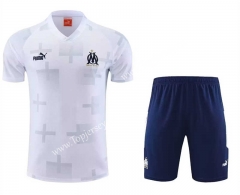 2023-2024 Olympique de Marseille White Thailand Soccer Uniform-0299