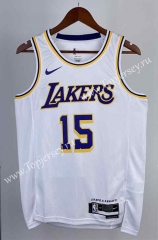 2023 Round Collar Los Angeles Lakers White #15 NBA Jersey-311