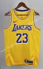 2023 Round Collar Los Angeles Lakers Yellow #23 NBA Jersey-311