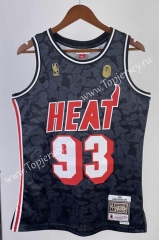 BAPE×M&N Miami Heat Gray&Black #93 NBA Jersey-311